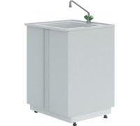 Мойка лабораторная химическая ЛК-600 СМС-ПВ (1 раковина, 1 смеситель)